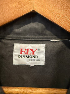 Vintage ELY Diamond Embroidered Rose Pearl Snap Shirt (XL)