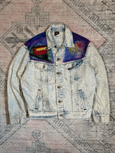Load image into Gallery viewer, Vintage 1992 Pittsburgh Bedazzled Hand Painted Lee Jean Jacket (M)
