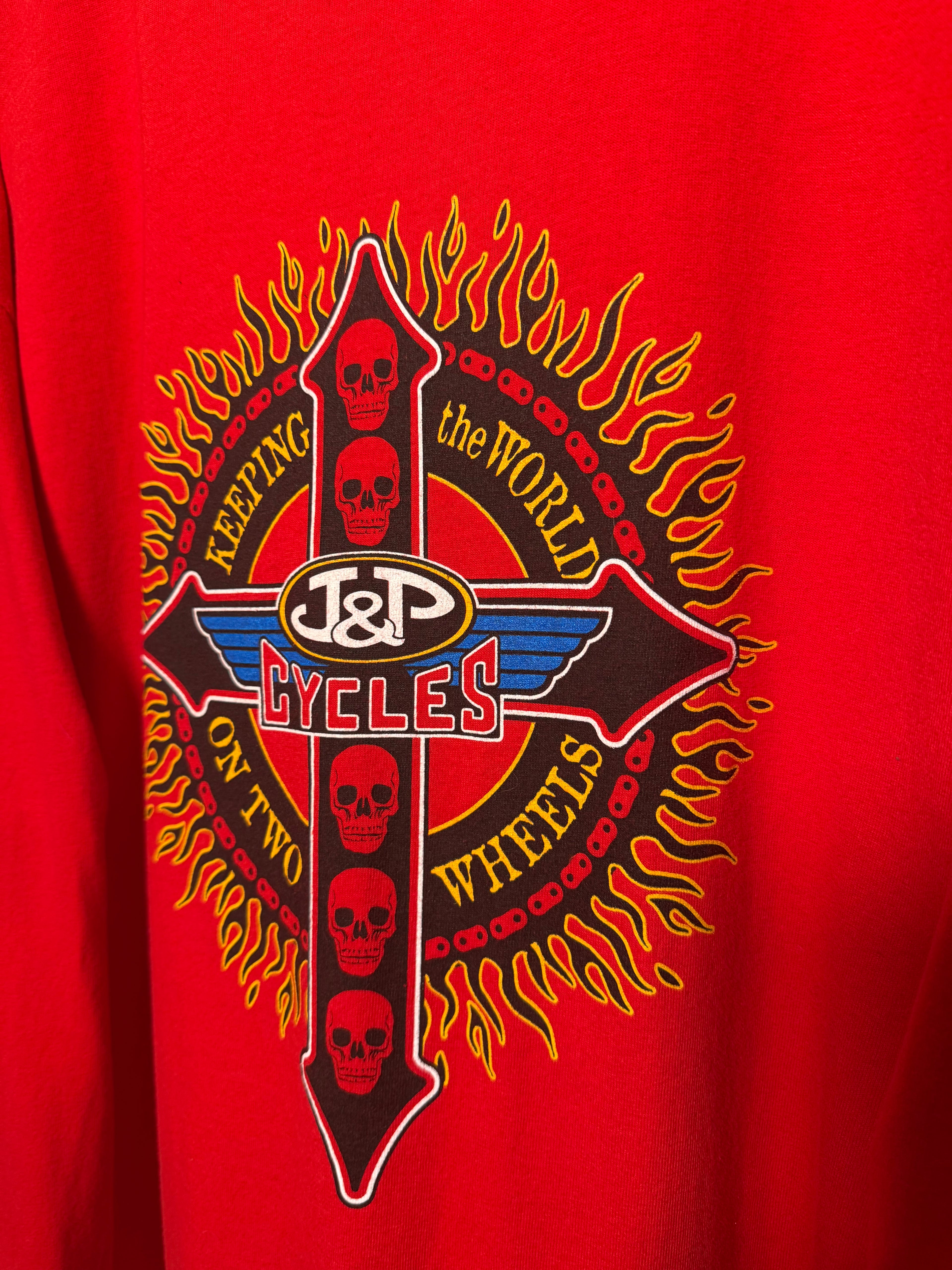 Vintage J&P Cycles Flames Longsleeve Shirt (2XL)