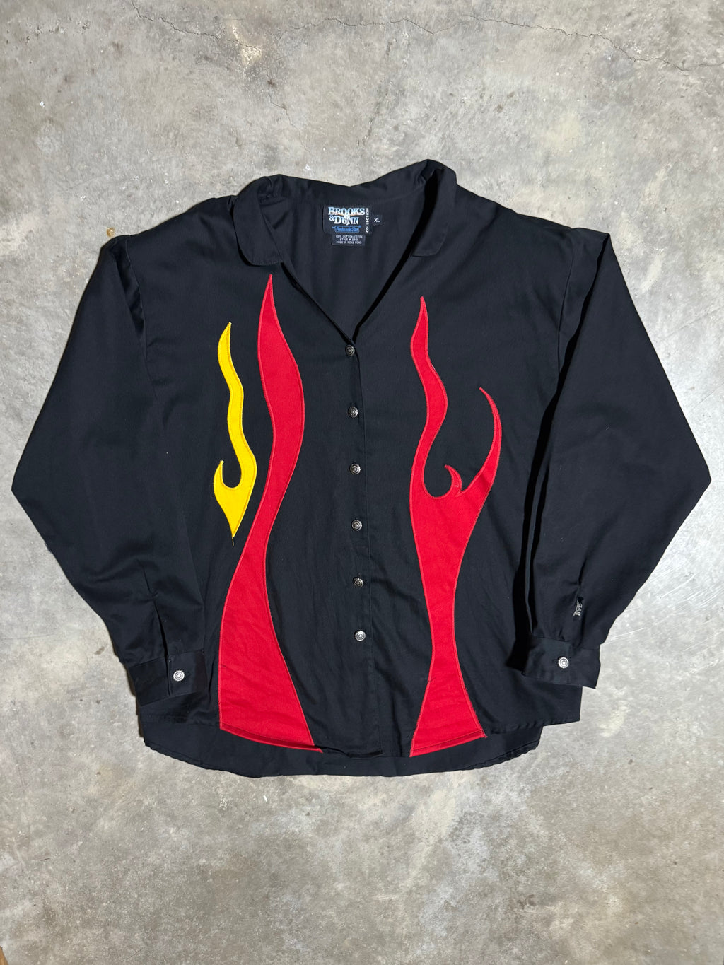Vintage Brooks & Dunn By Panhandle Slim Flames Shirt (WXL)