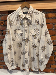 Vintage 70s Sheplers Floral Pearl Snap Shirt (XL)