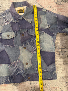 True Vintage Hayes Patchwork Pattern Jean Jacket (36, Small, see measurements)