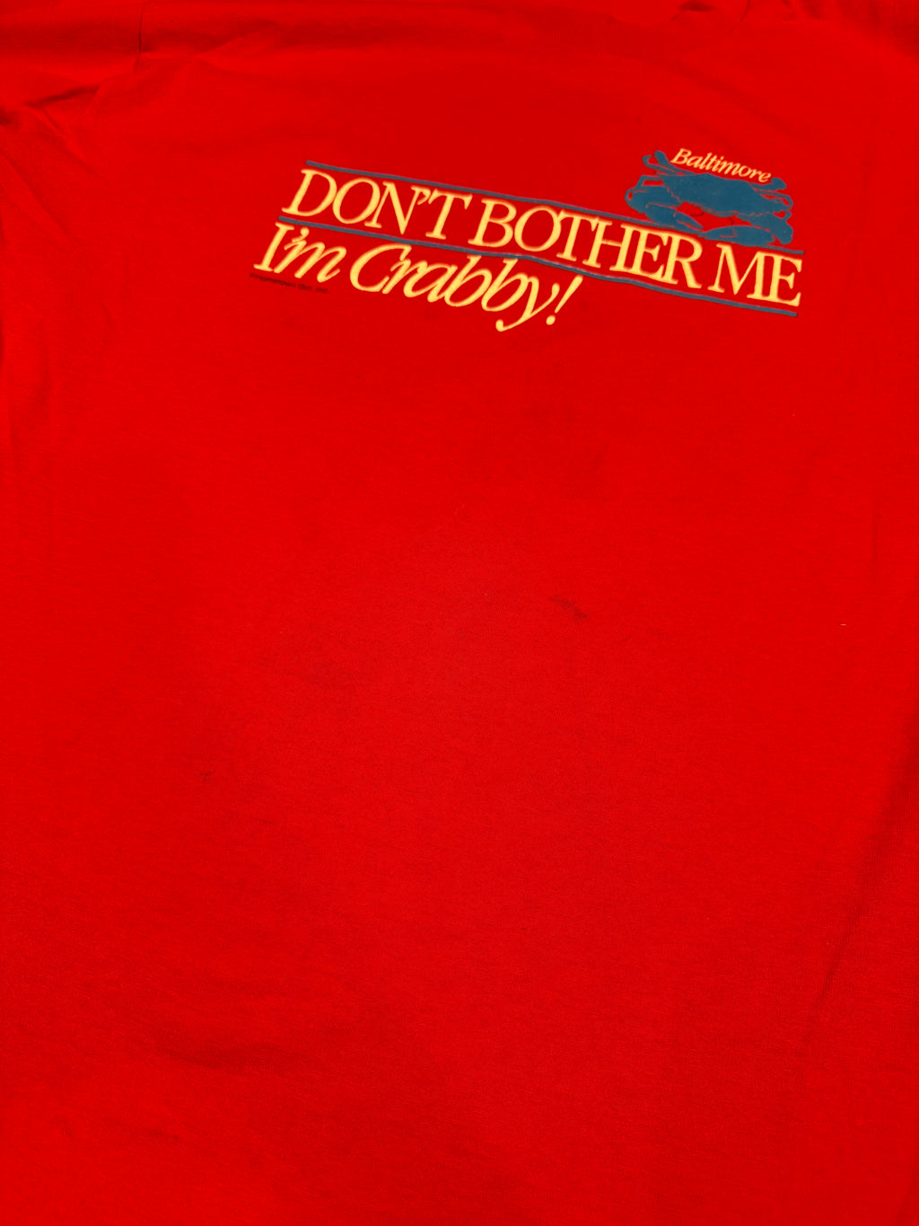 Vintage 90s Don’t Bother Me I’m Crabby Tee (L)