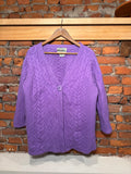 Vintage Purple Merino Wool Knit Sweater (WXL)