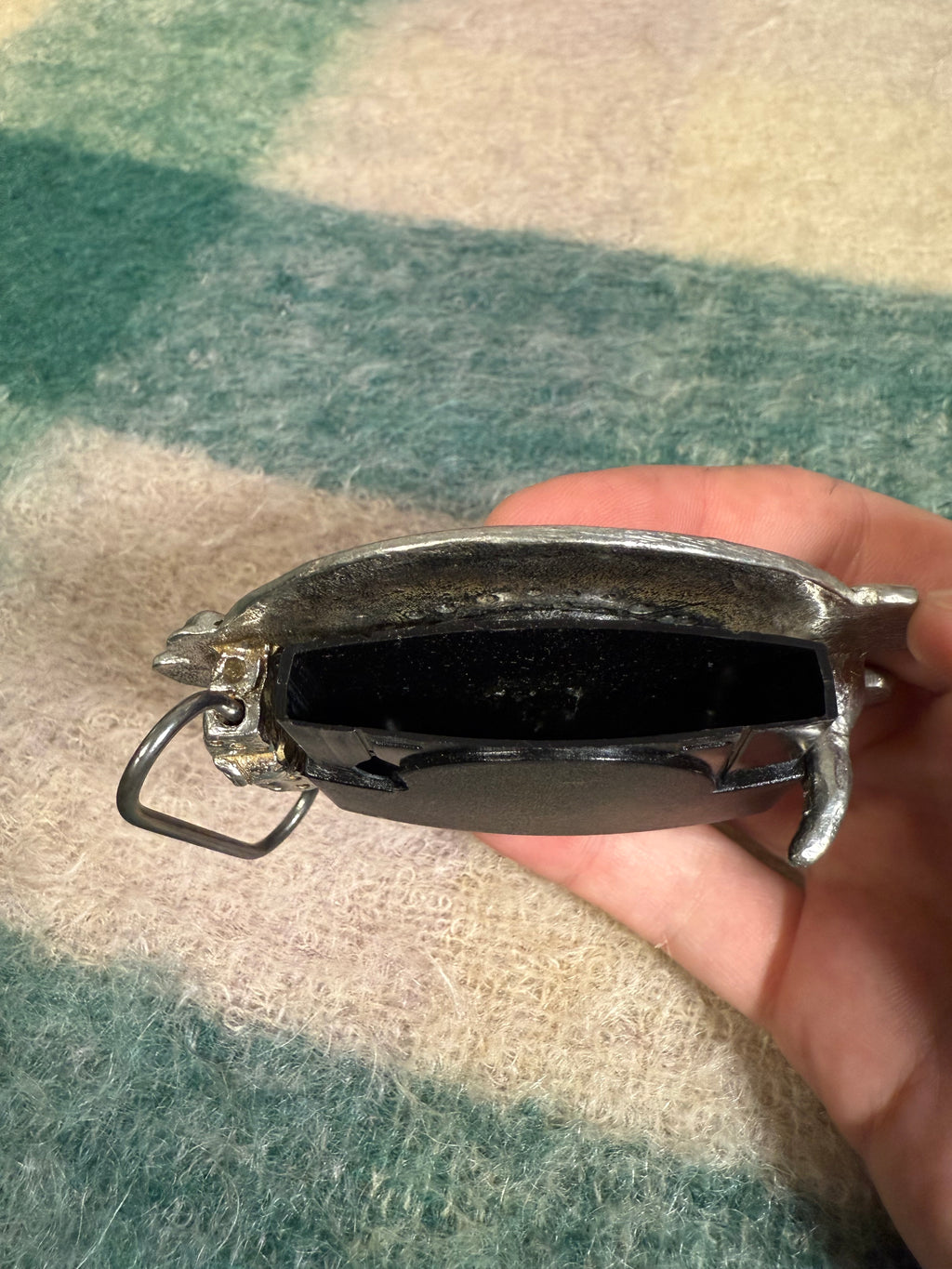 Vintage Skull and Crossbones Hidden Compartment Belt Buckle