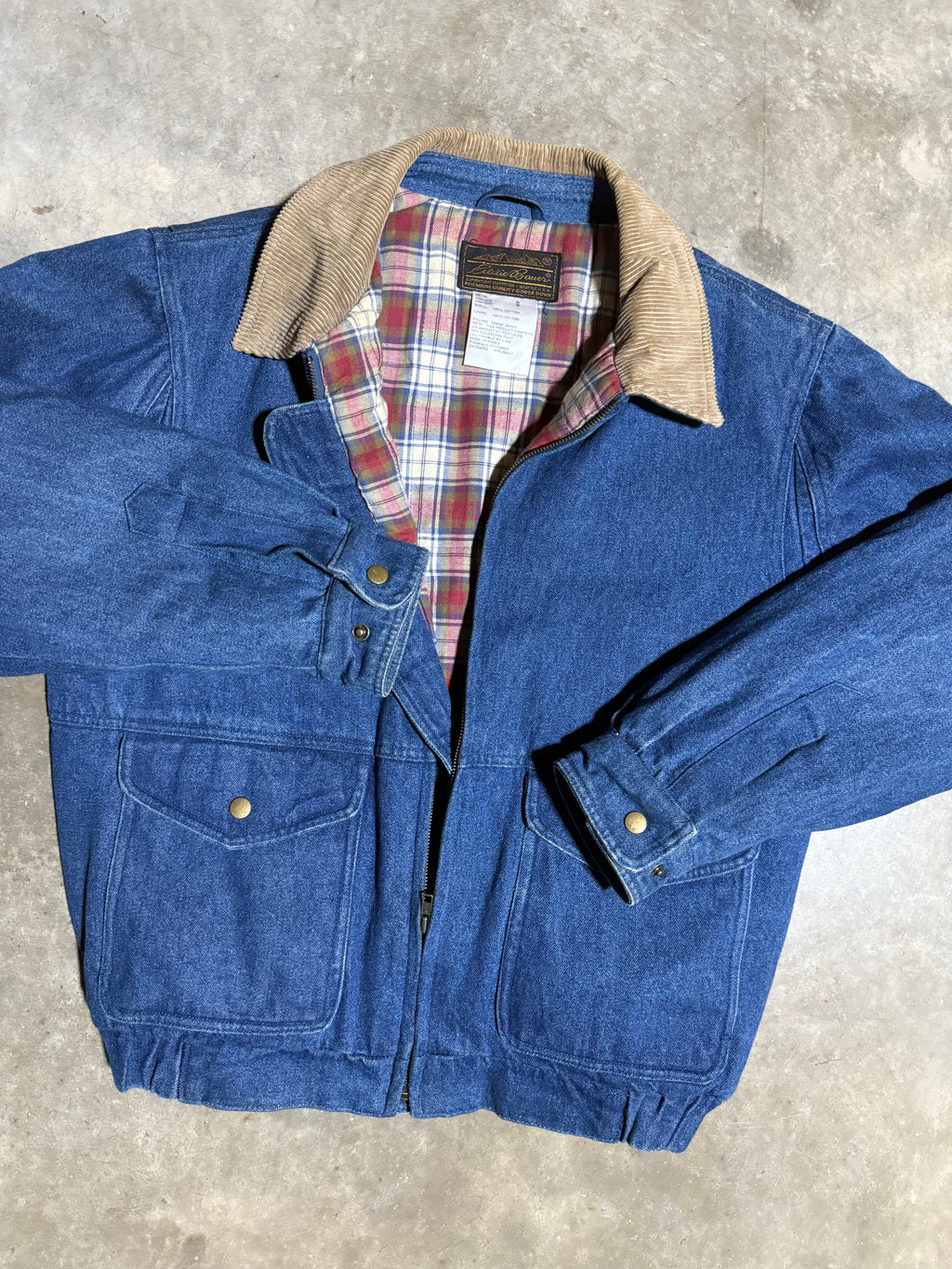 Vintage Eddie Bauer Flannel Lined Denim Jacket (M)