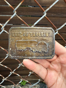 Vintage Keep on Truckin’ Belt Buckle and Rose Belt (32)