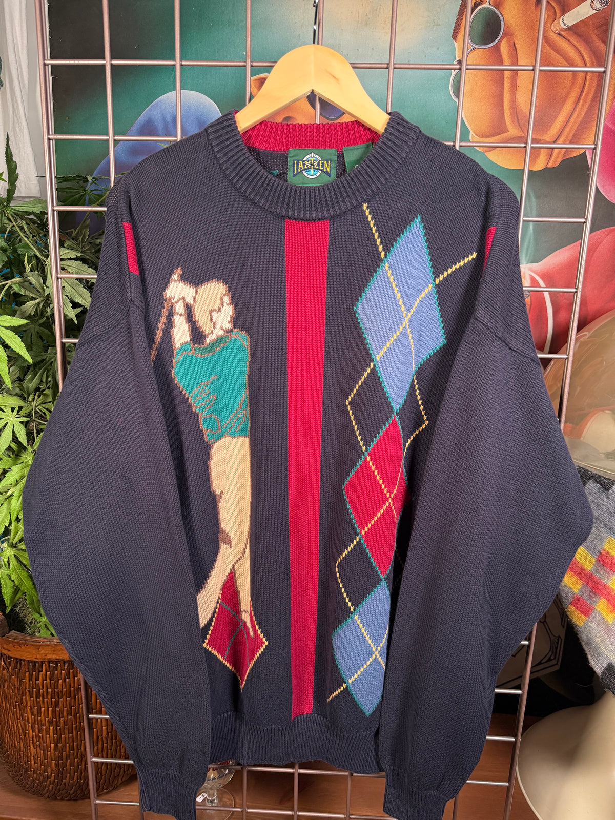 Vintage Jantzen Golf Knit Sweater (XL)