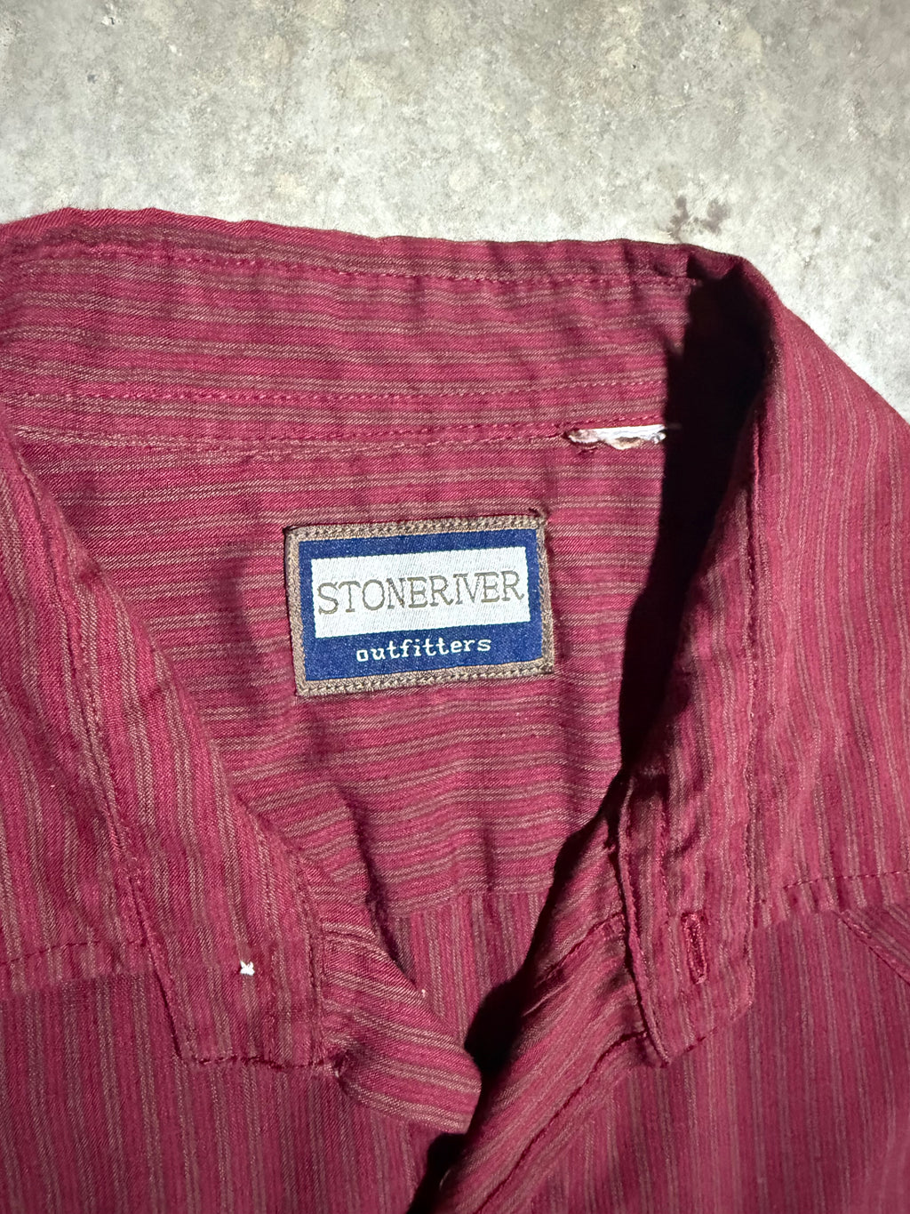 Vintage Stone River Pearl Snap Short Sleeve Shirt (XL)