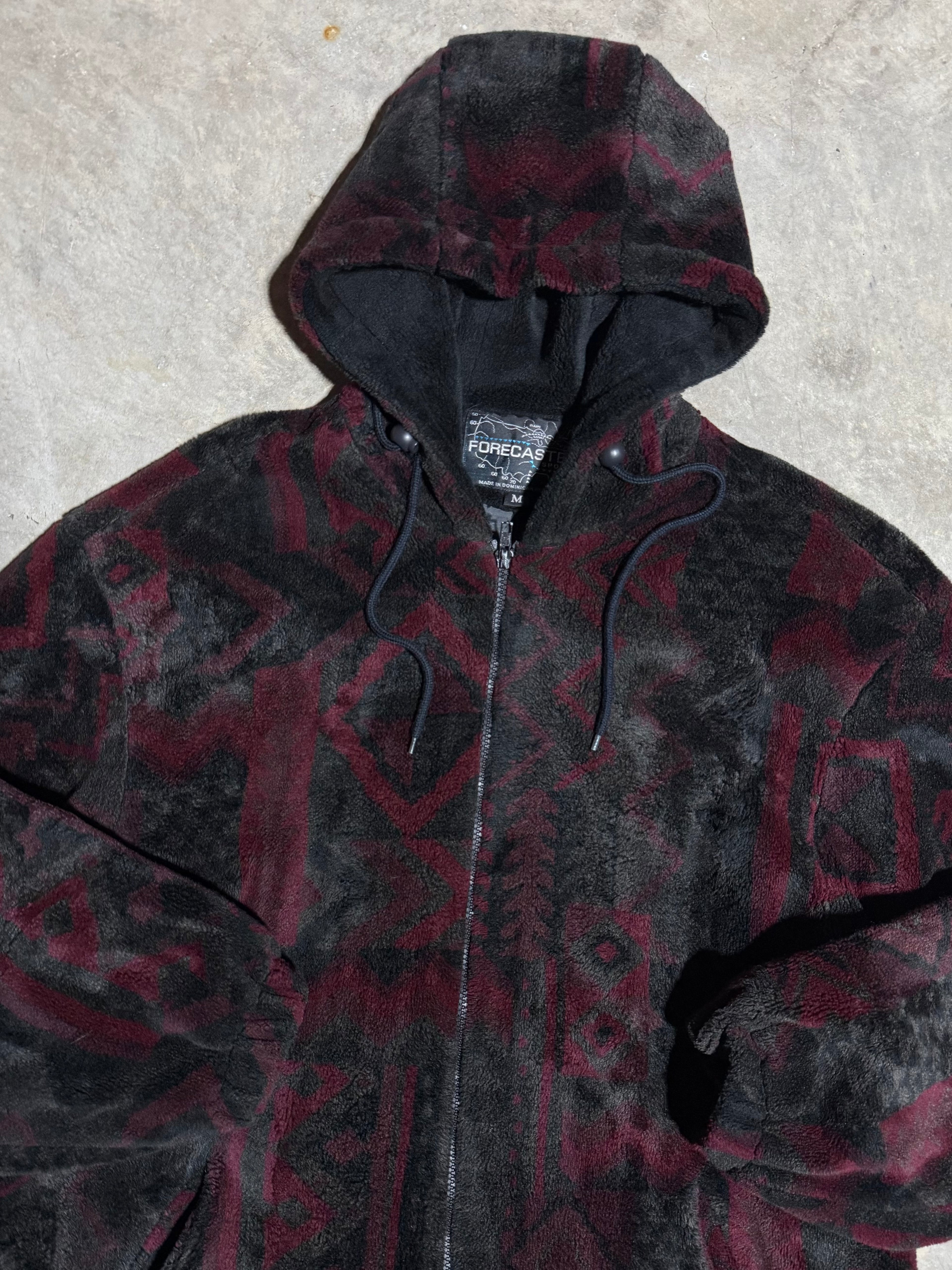 Vintage Forecaster Pattern Fleece Zip Up (L)