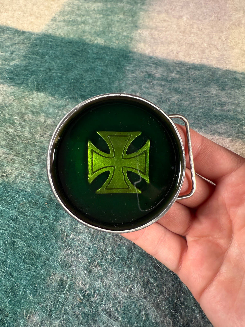 Vintage 3D Chopper Cross Belt Buckle