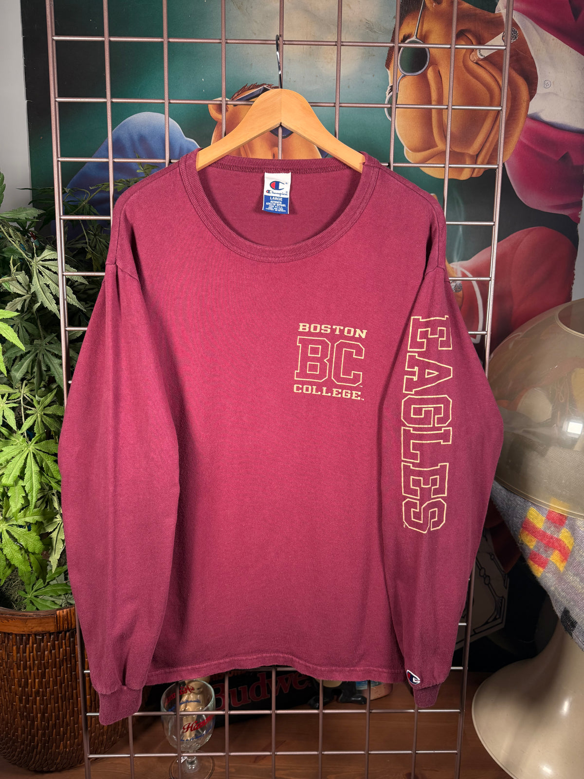 Vintage Champion Boston College Longsleeve Shirt (L)