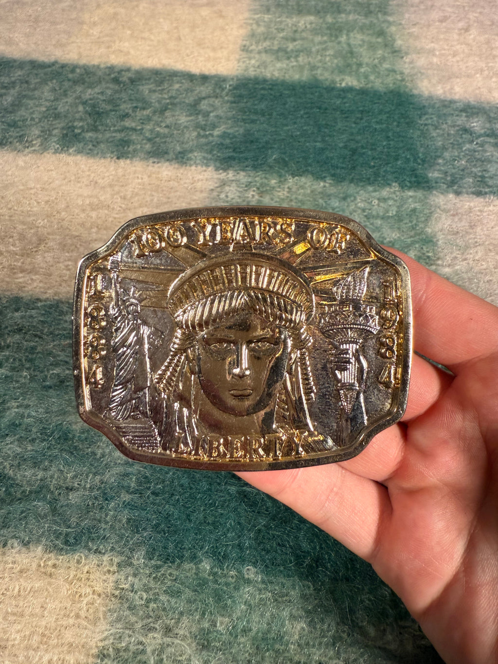 Vintage 1984 Statue of Liberty Belt Buckle