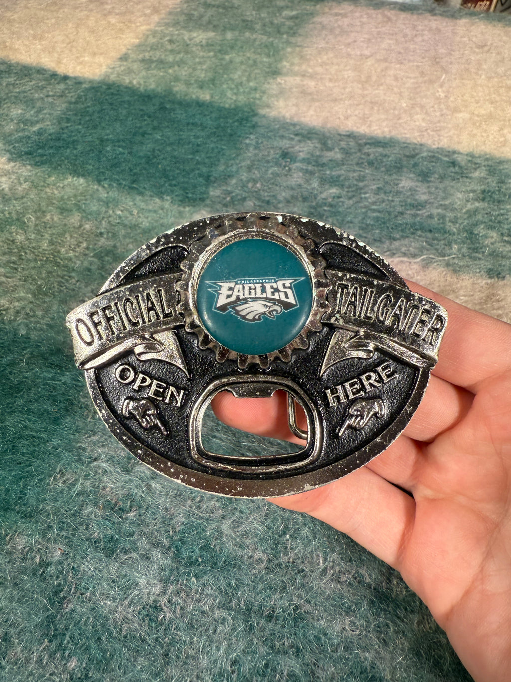 2000s Philadelphia Eagles Bottle Opener Belt Buckle