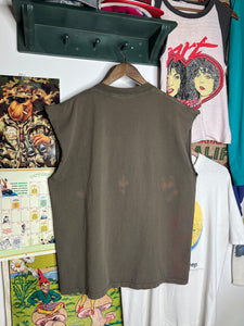 Vintage 90s Distressed Greenwich Village Cutoff Shirt (XL)