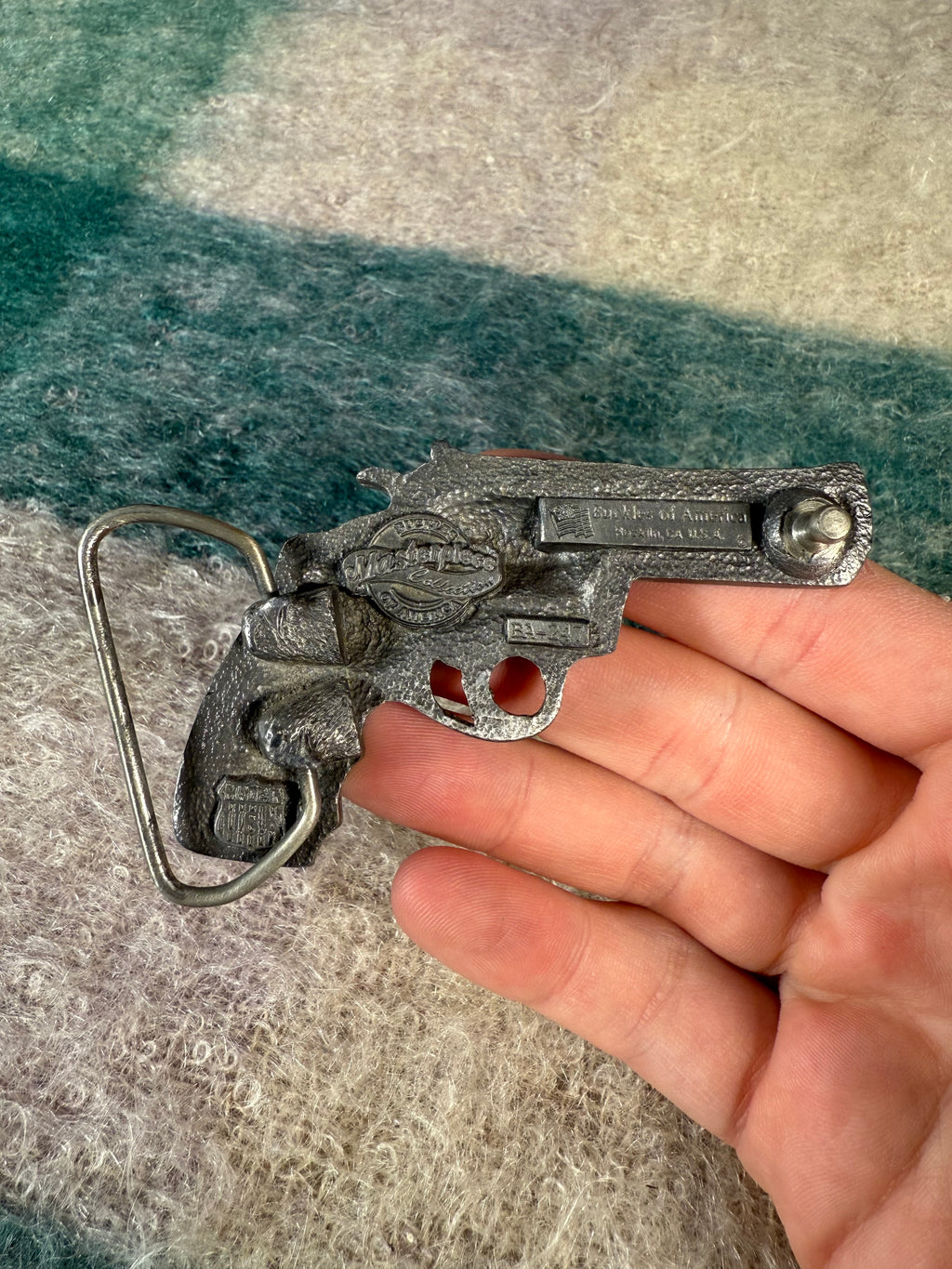 Vintage Revolver Gun Belt Buckle