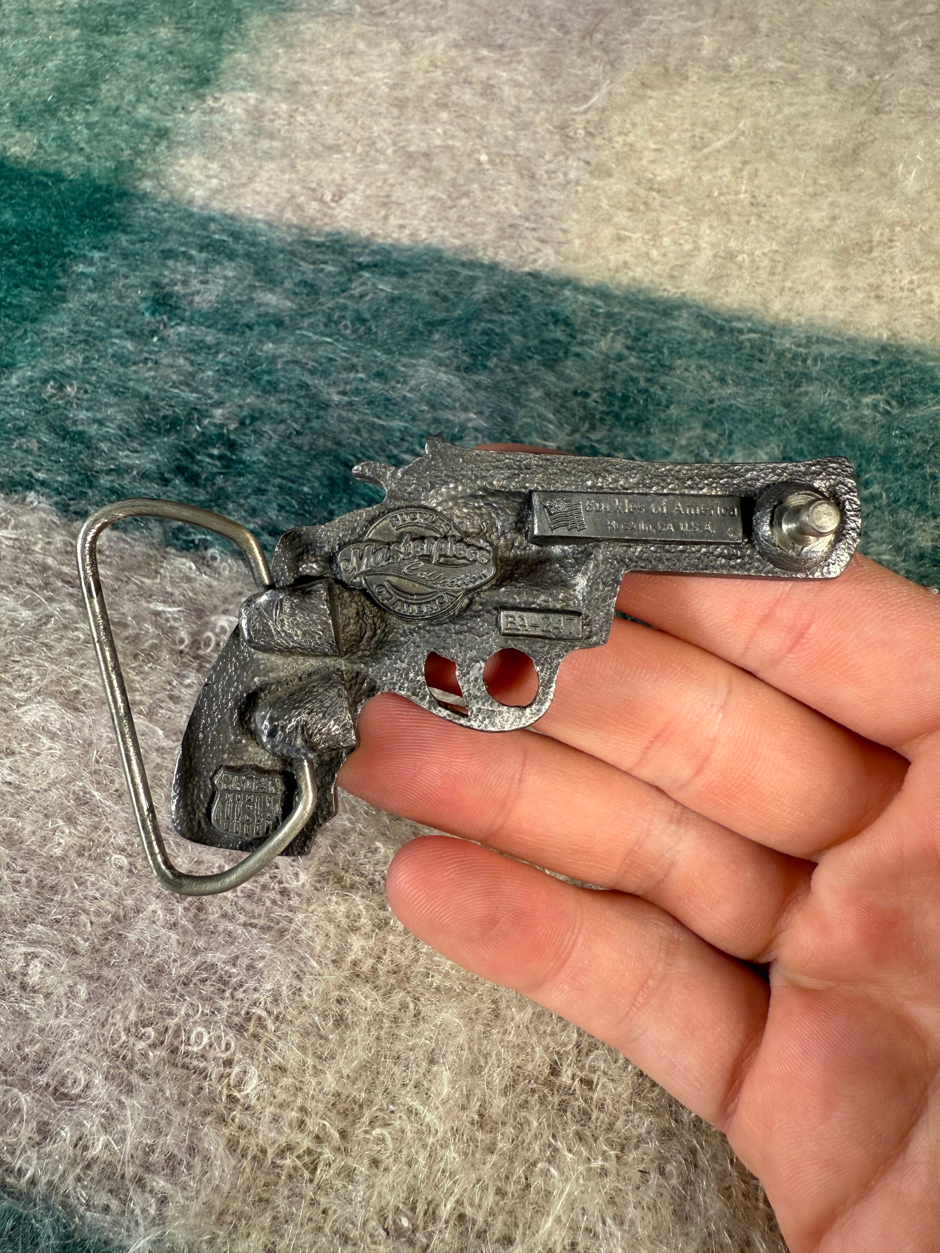 Vintage Revolver Gun Belt Buckle