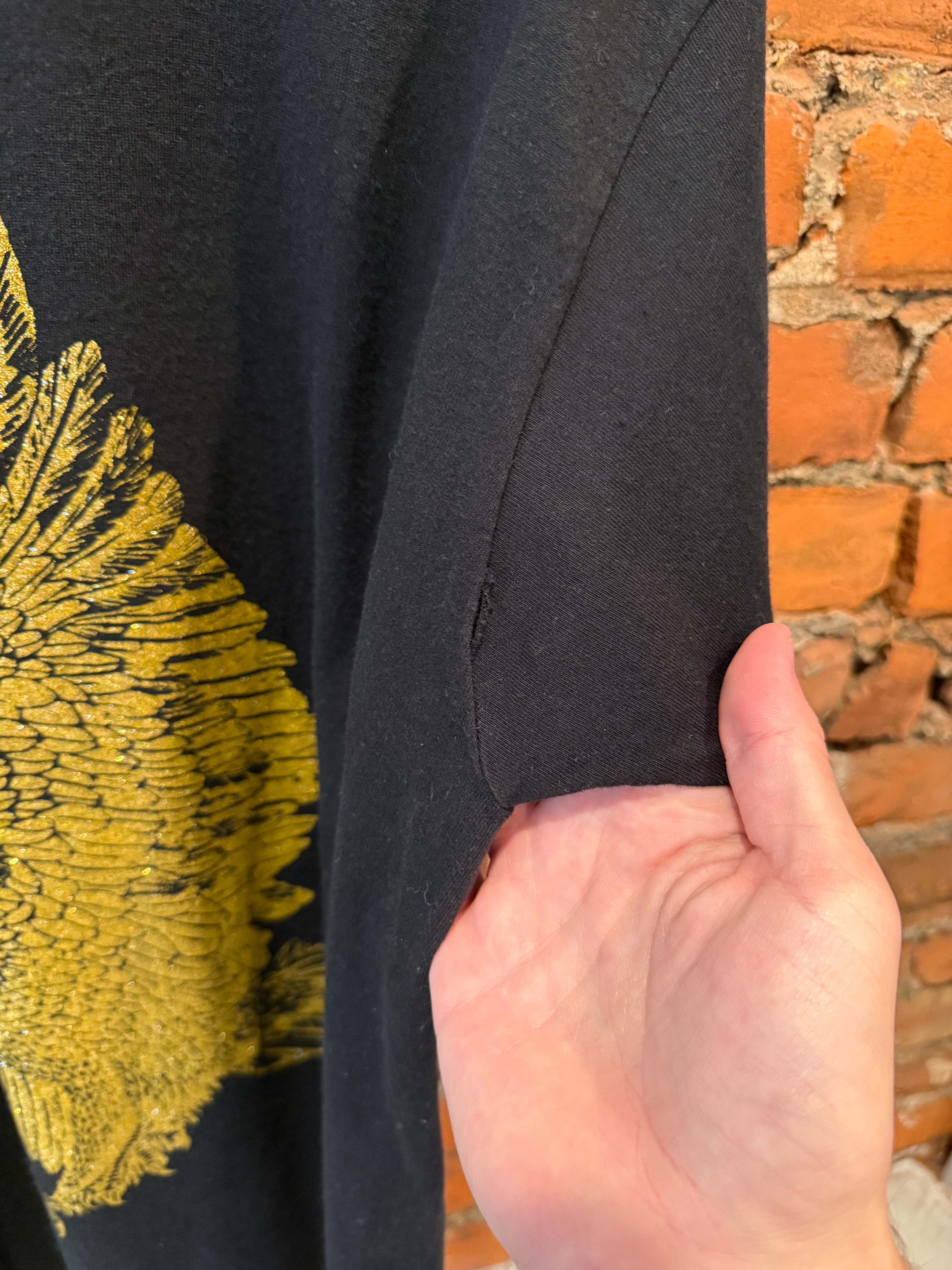 Vintage Diamond Dust Sparkling Gold Eagle Shirt (XL)