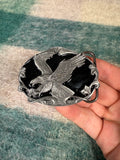 Vintage Black and Silver Eagle Belt Buckle