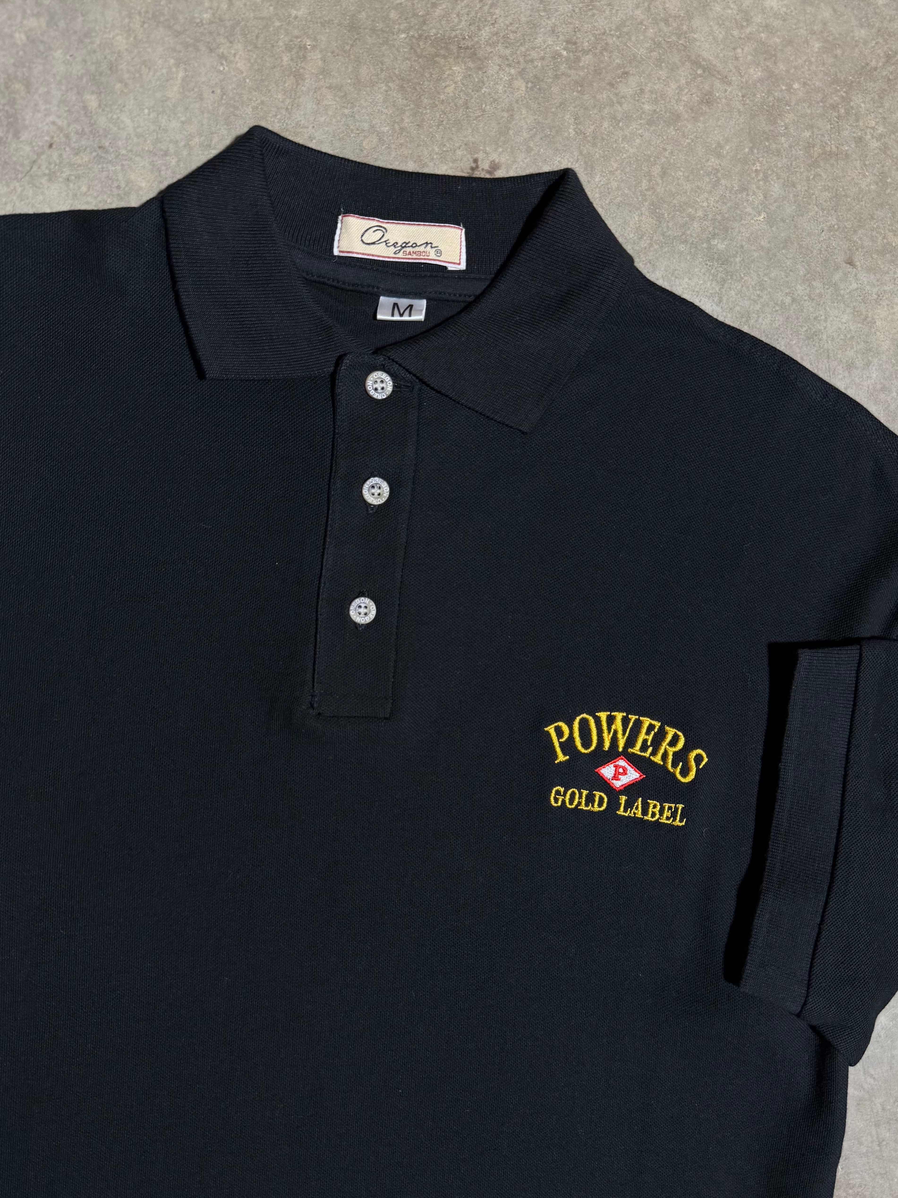 Vintage Powers Gold Label Whiskey Polo Shirt (M)