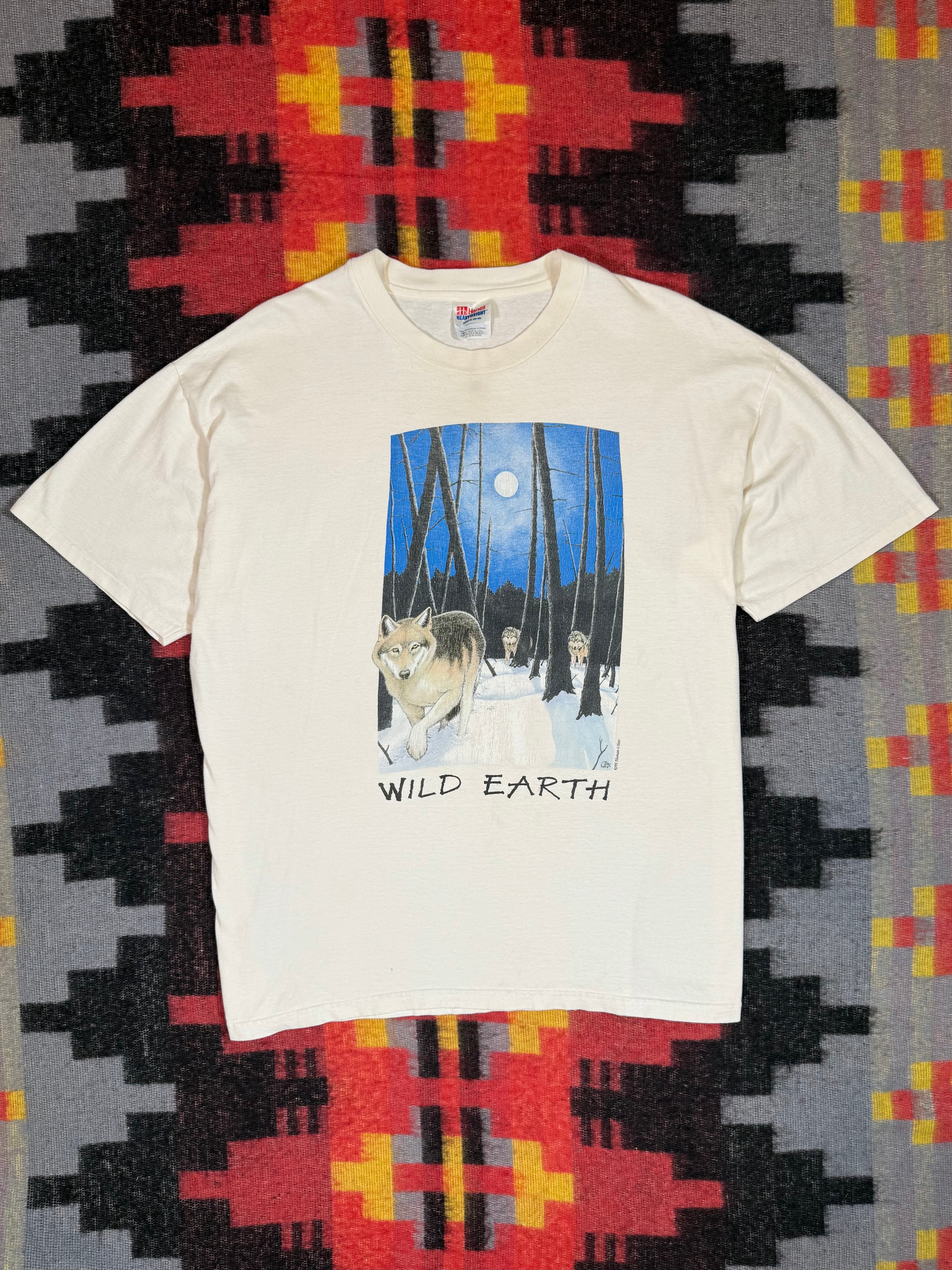 Vintage 90s Wild Earth Wolves Shirt (XL)