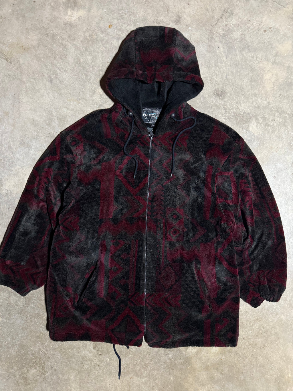 Vintage Forecaster Pattern Fleece Zip Up (L)