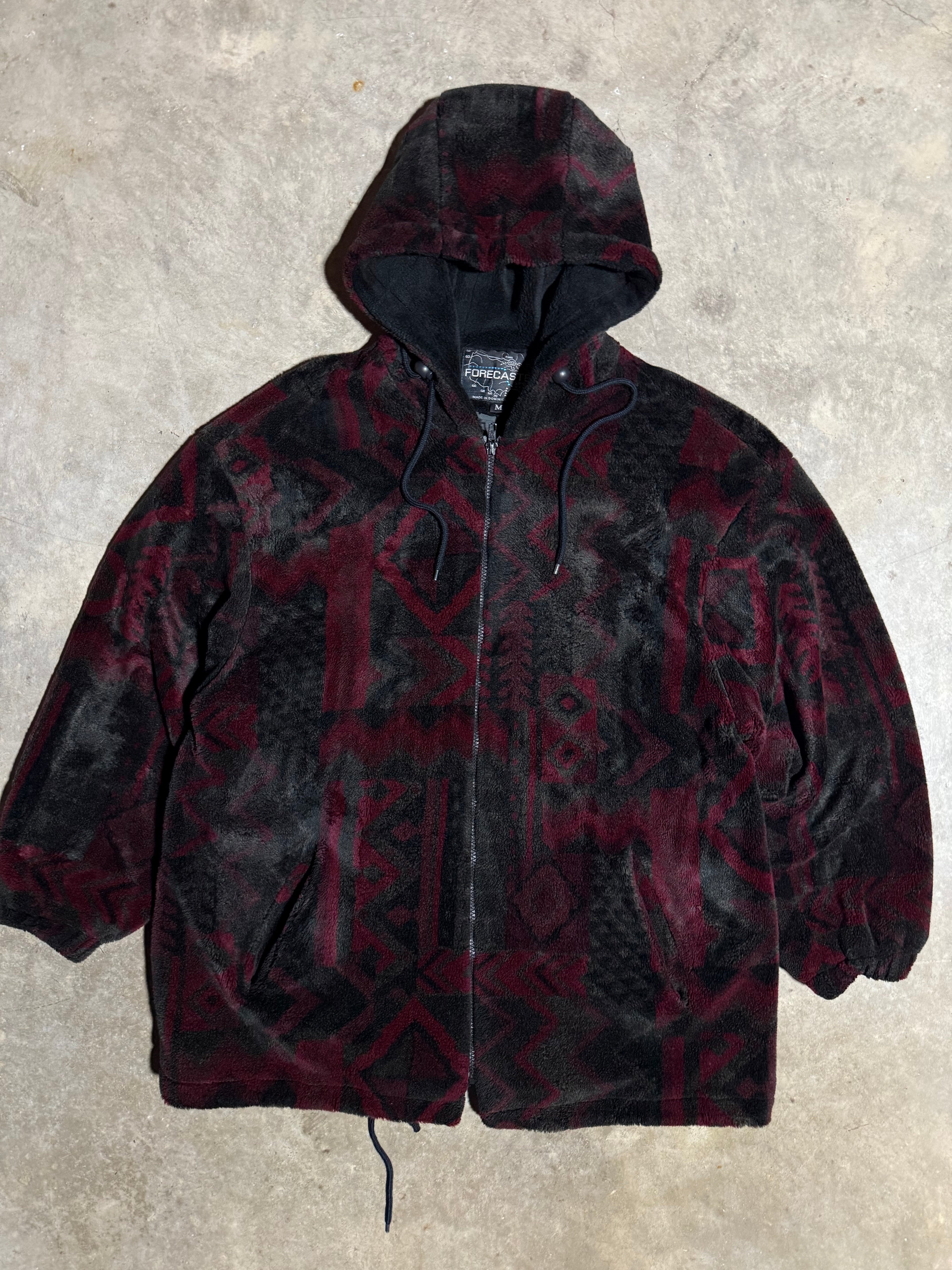 Vintage Forecaster Pattern Fleece Zip Up (L)