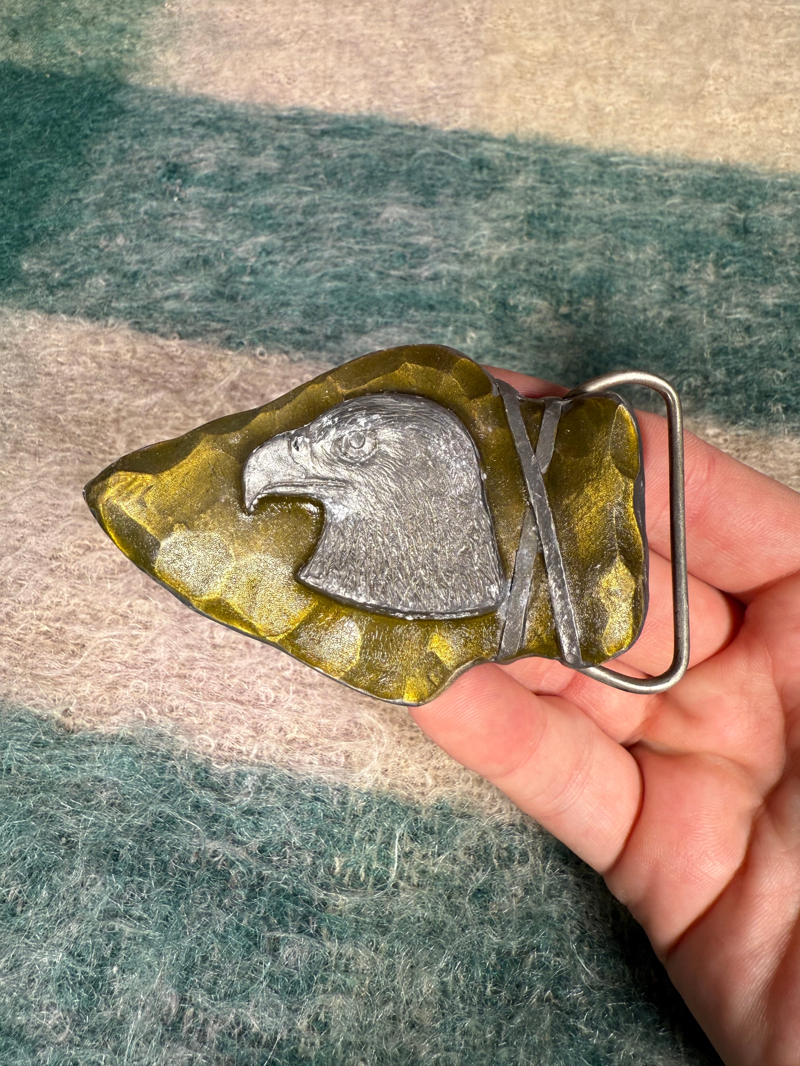 Vintage Bald Eagle Arrowhead Belt Buckle
