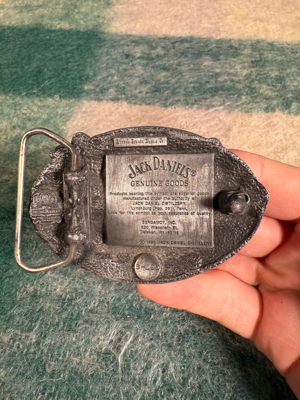 Vintage 1989 Jack Daniels Belt Buckle