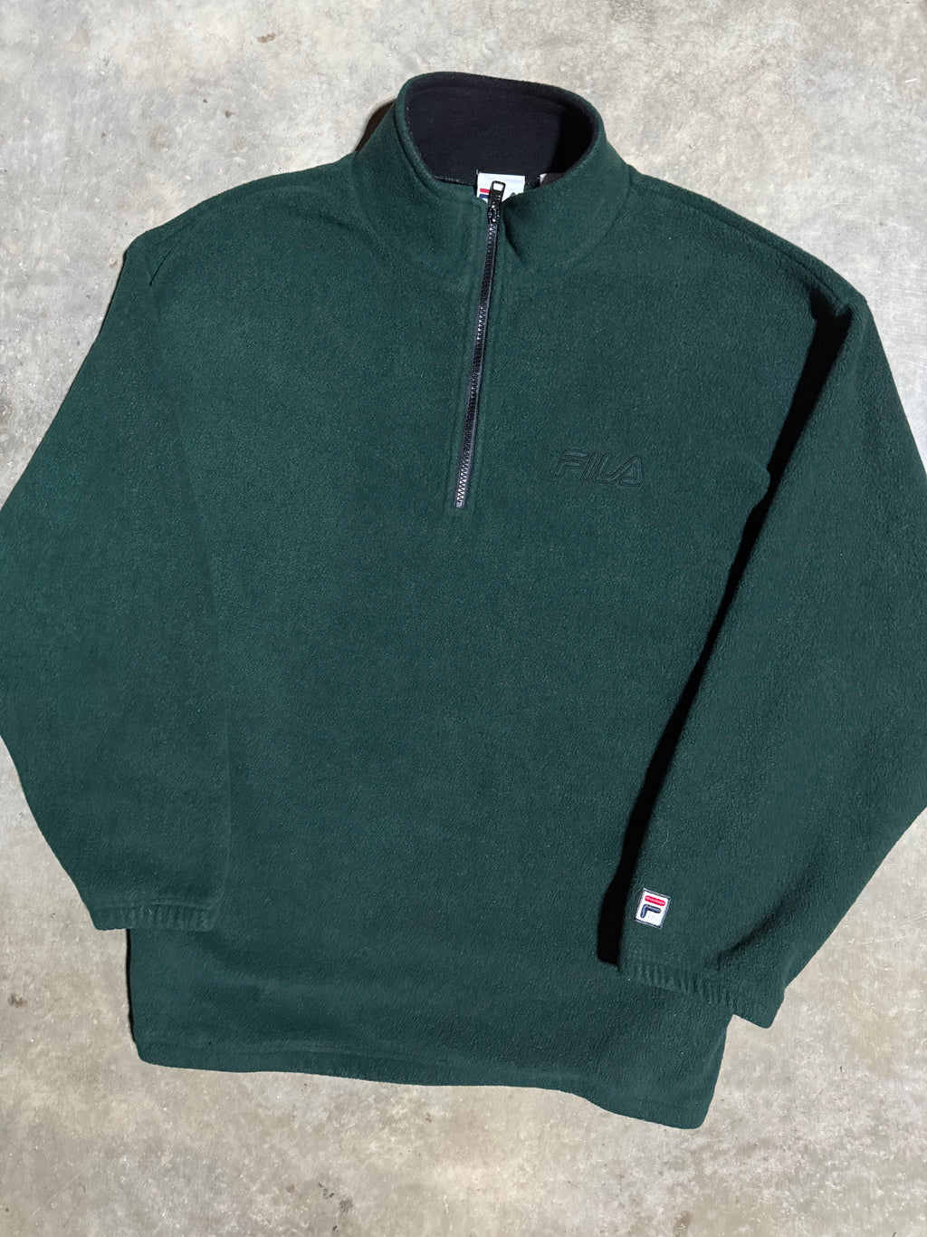 Vintage Fila Green Fleece Pullover (L)