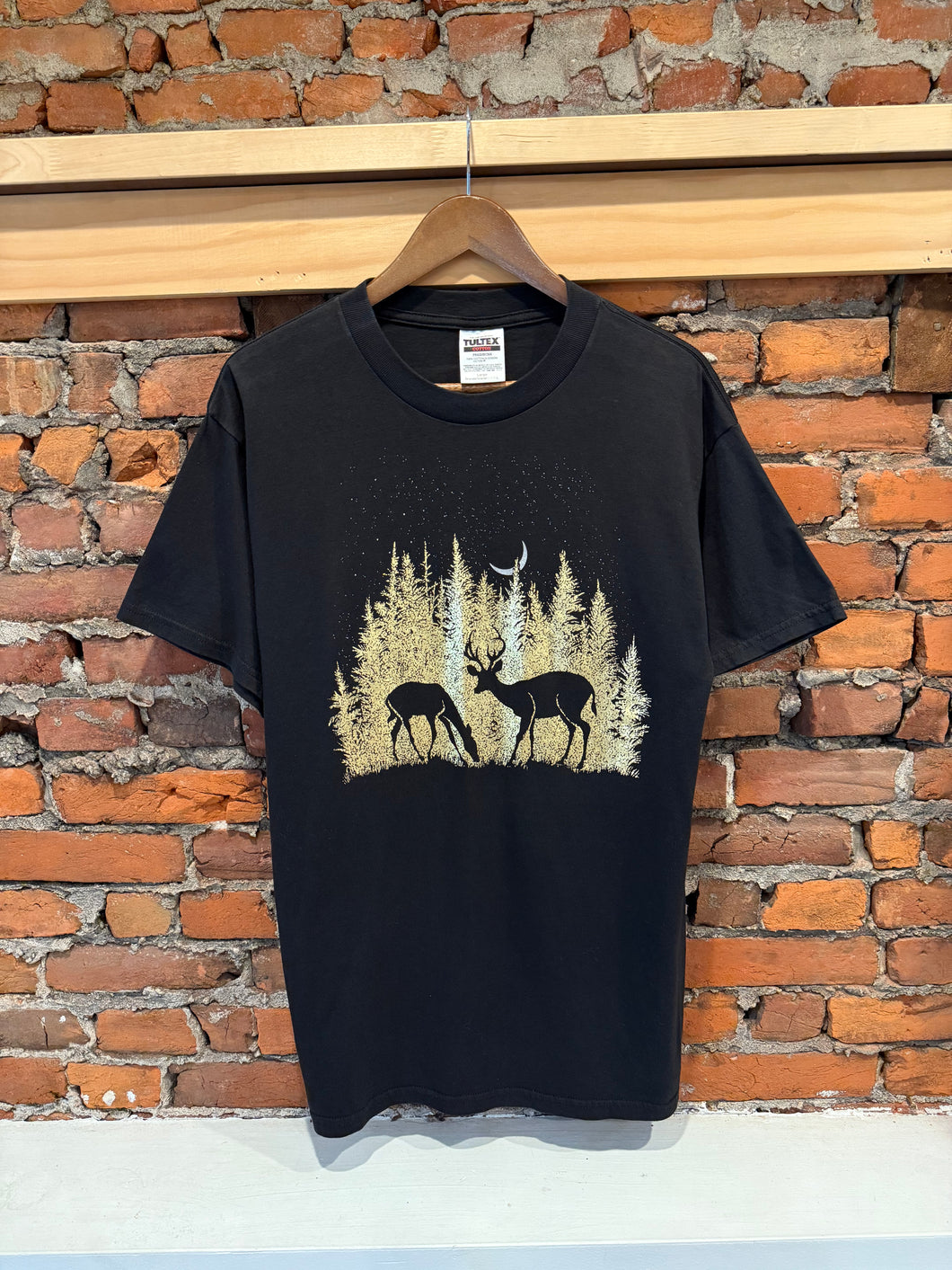 Vintage Gold Print Deer Shirt (M/L)