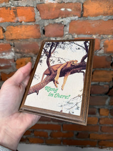 Vintage Hang in There Lion Wall Hang