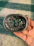 Vintage Grim Reaper Grabbing The World Belt Buckle