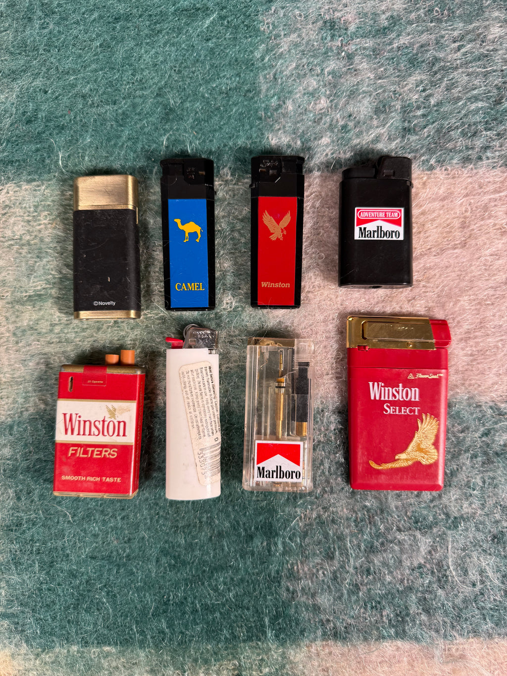 Lot of 8 Vintage Marlboro/Winston/Camel Lighters (Need Fluid/Dont Light)