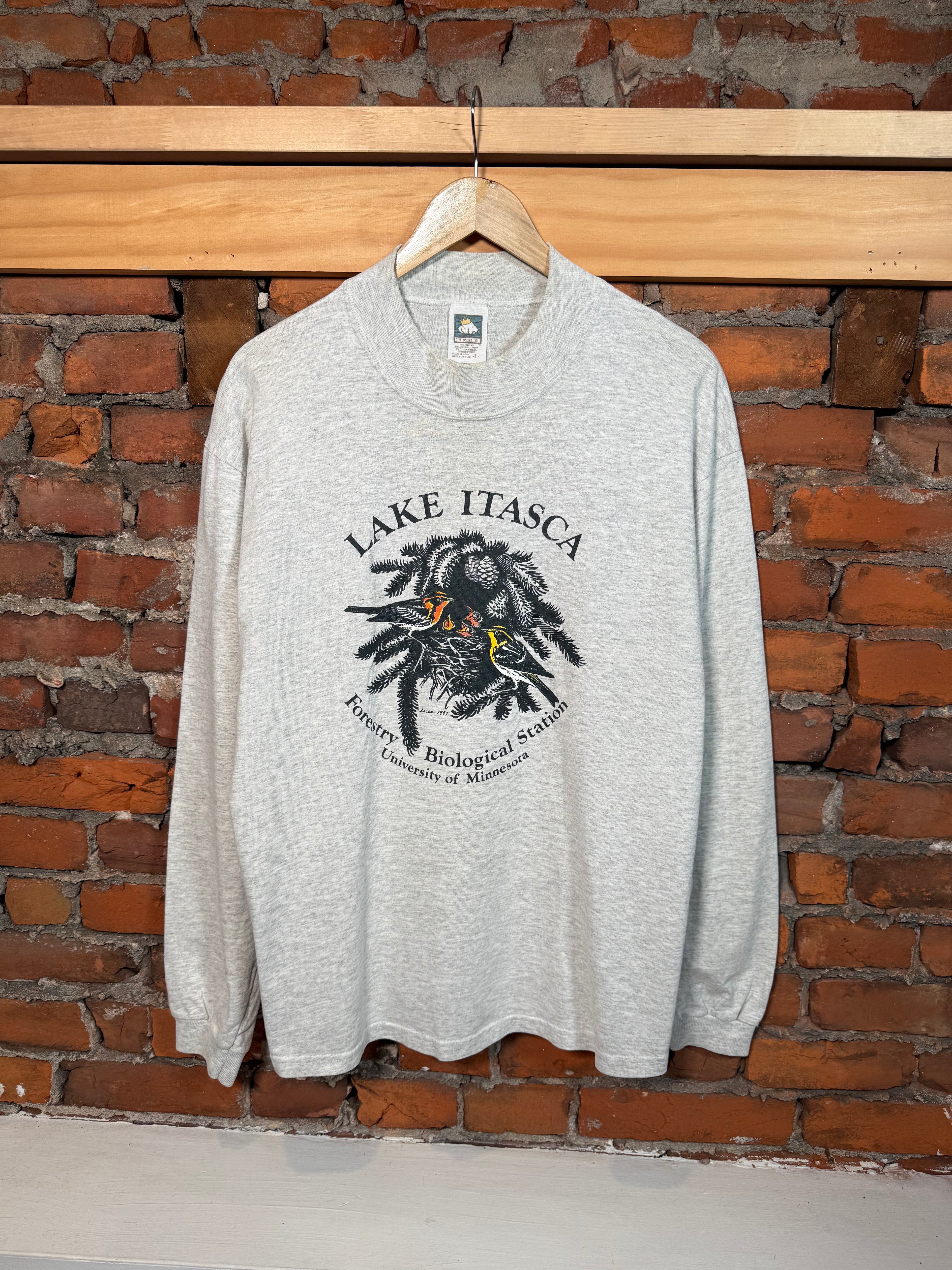 Vintage Lake Itasca Mock Neck Shirt (L)