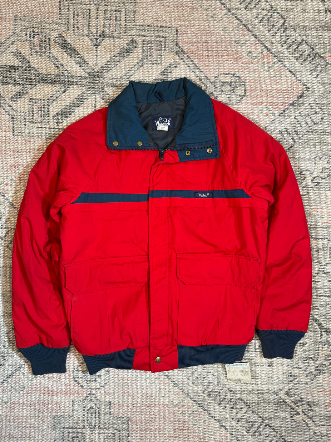 Vintage 80s Woolrich Blue and Red Ski Coat (S)