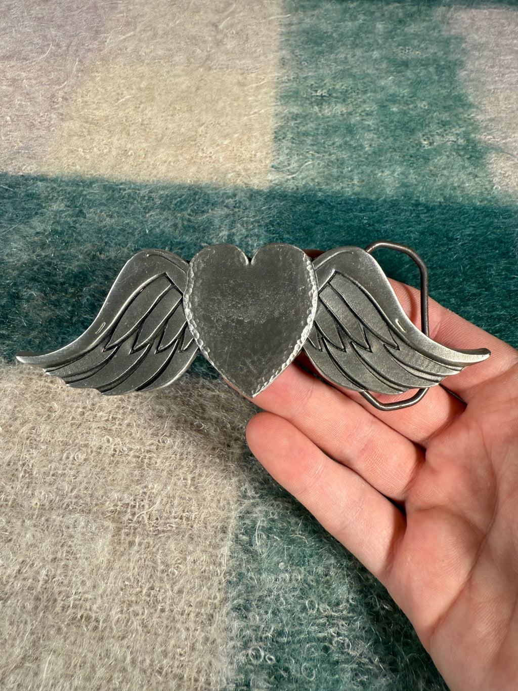 Vintage 2004 Flying Heart Belt Buckle