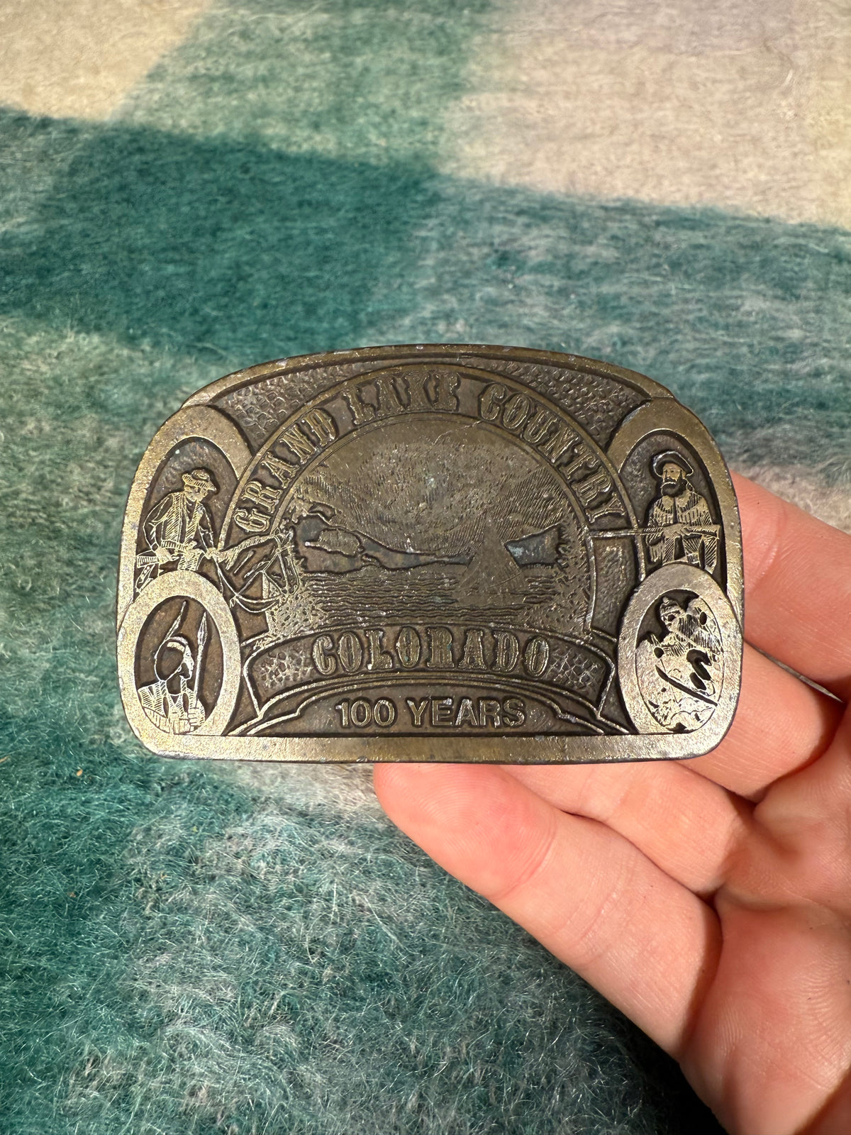 Vintage Grand Lake Country Colorado Belt Buckle