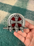 Vintage Iron Cross and Skull Sword Belt Buckle