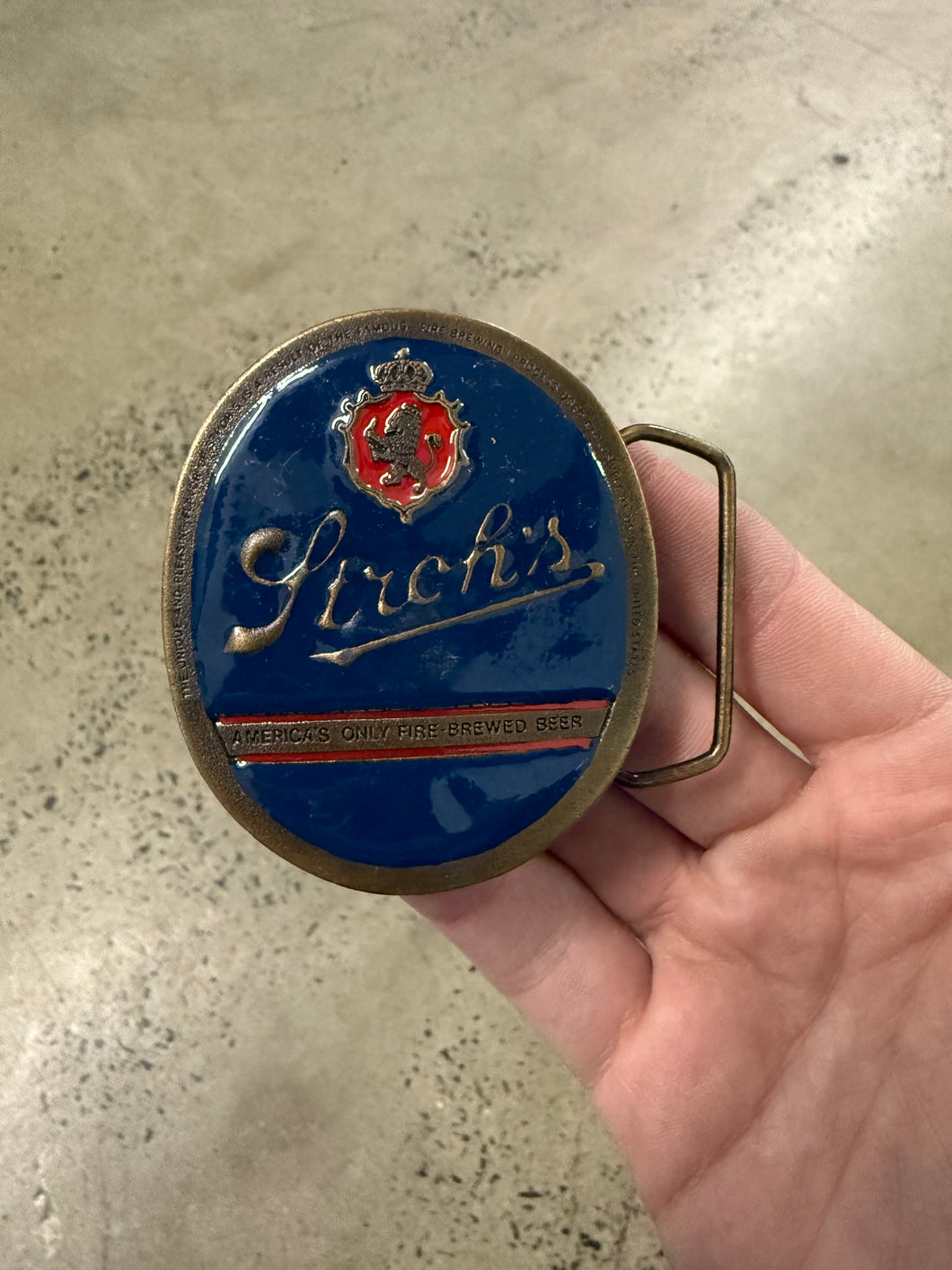 Vintage Strohs Beer Belt Buckle