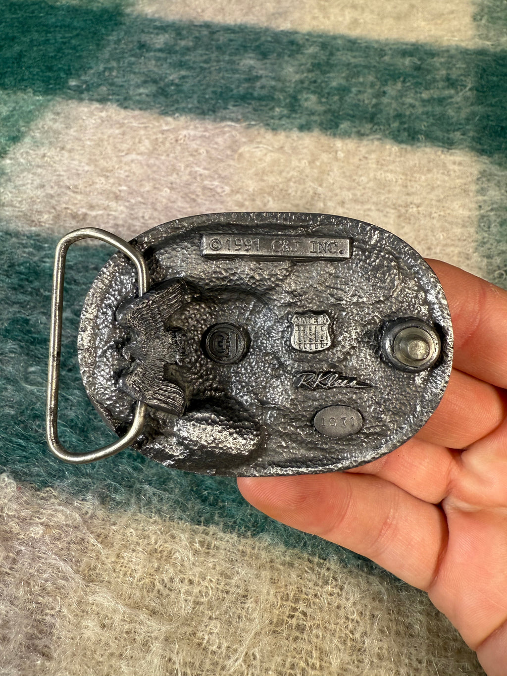 Vintage Grim Reaper Grabbing The World Belt Buckle