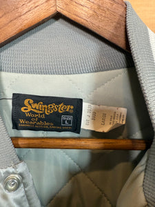 Vintage Silver Amtrak Satin Jacket (L)