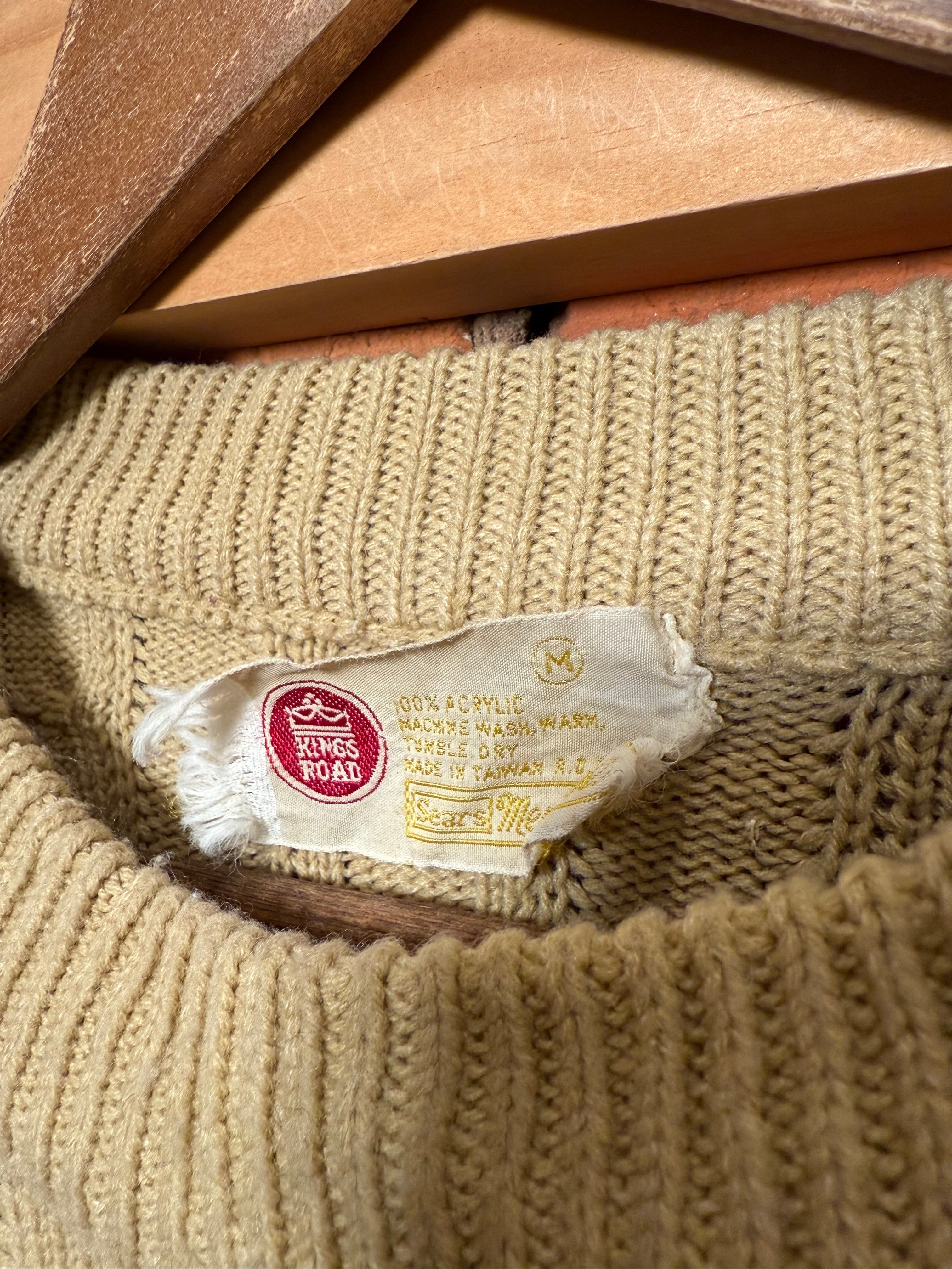 Vintage 70s Kings Road Sears Tan Knit Sweater (M)
