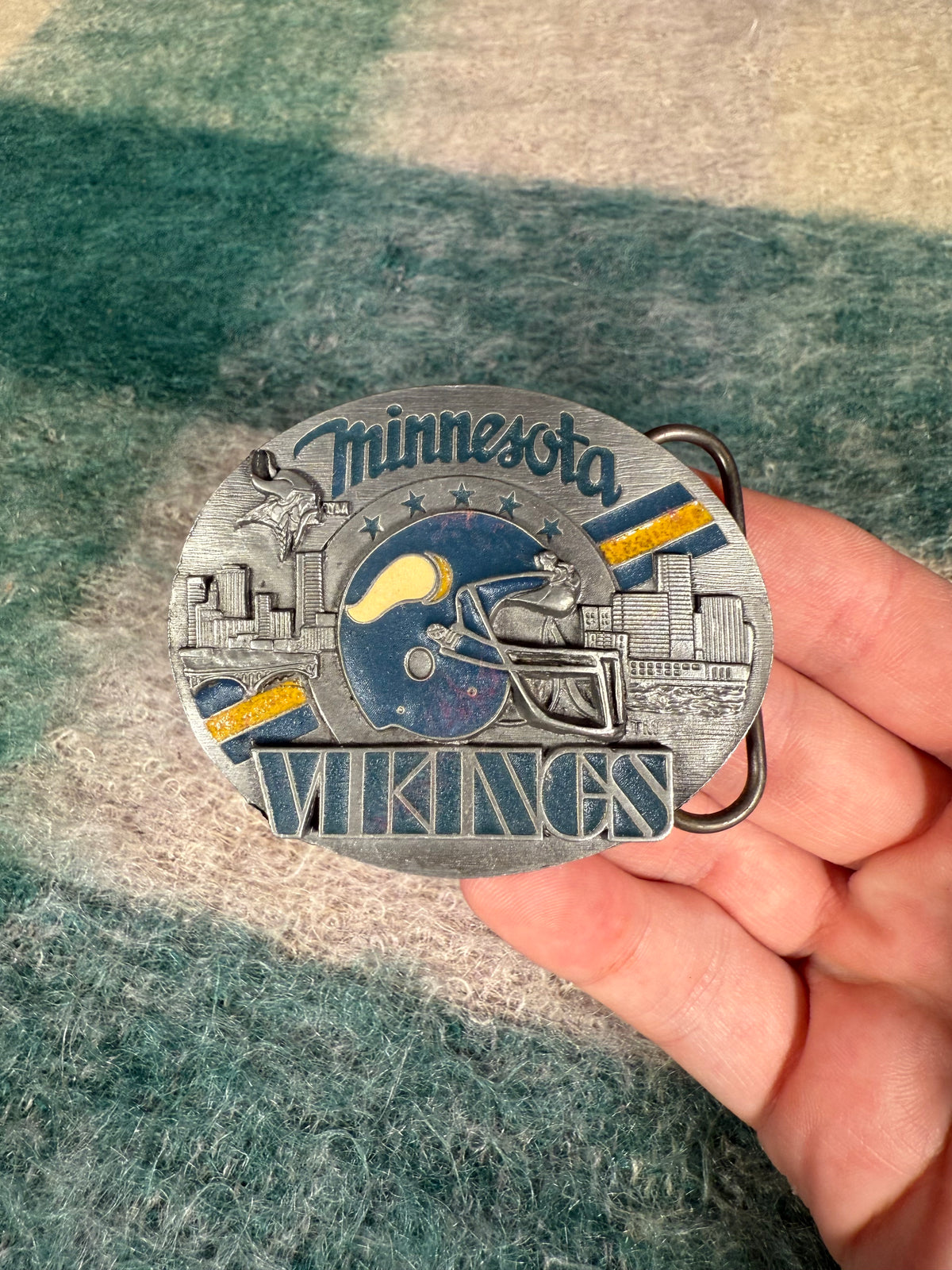 Vintage Minnesota Vikings Helmet Belt Buckle