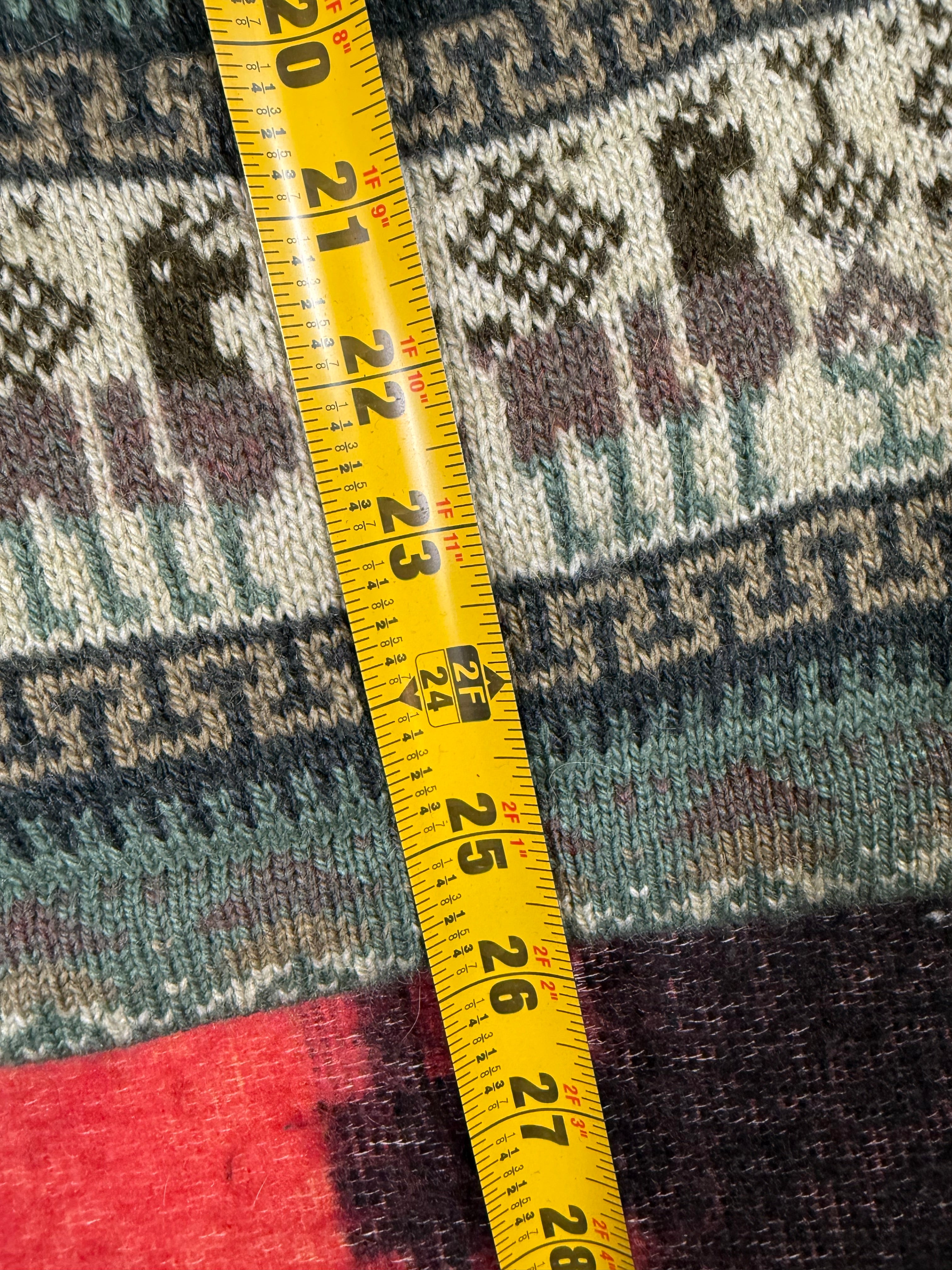 Vintage Knit Lama Zip Up Sweater (WM)