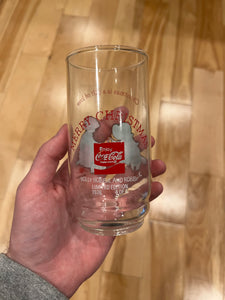 Lot of 2 Vintage 70s Christmas Coca Cola Glasses