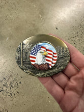 Load image into Gallery viewer, Vintage Bald Eagle American Flag Belt Buckle
