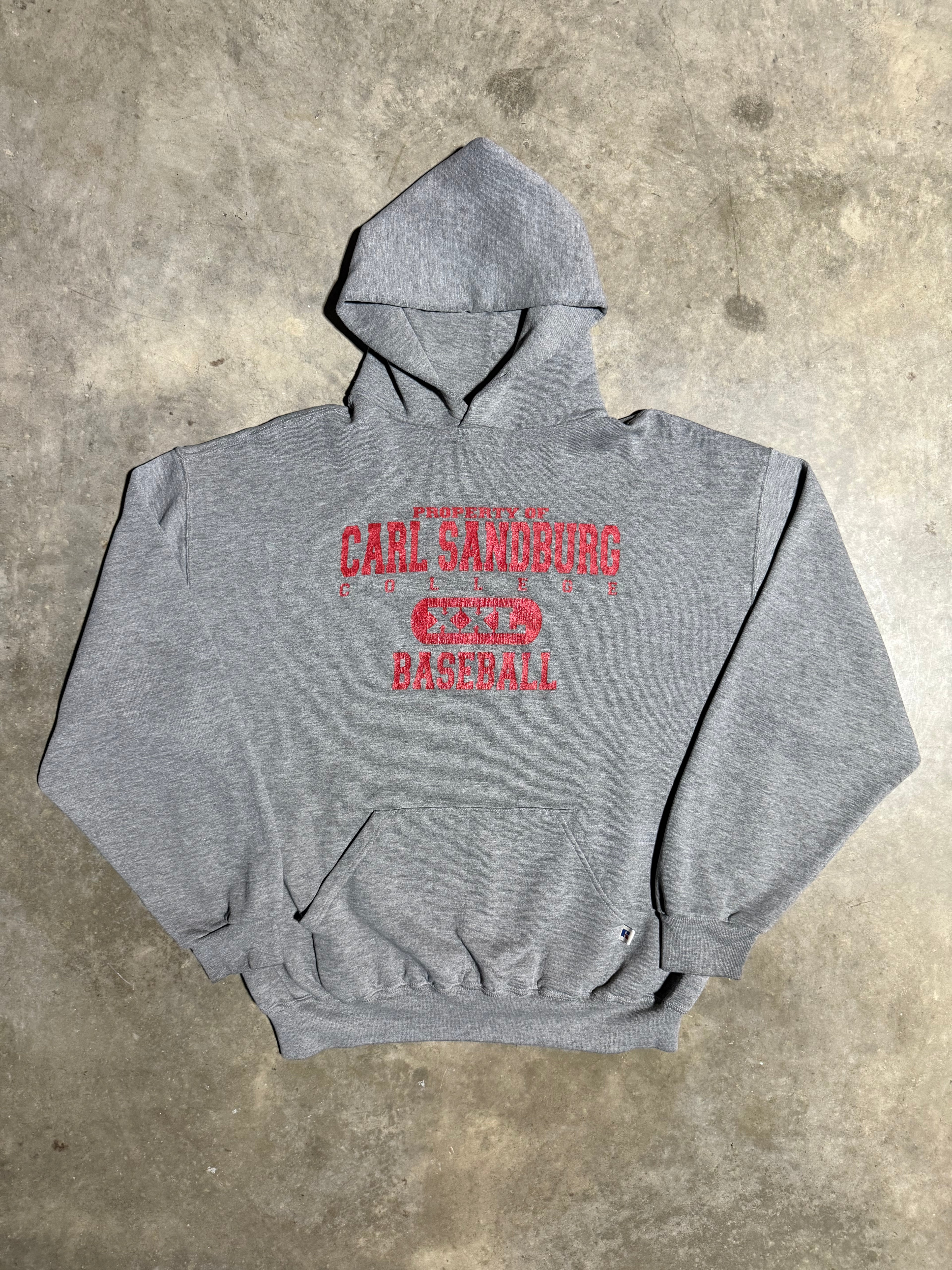 Vintage Carl Sandberg College Baseball Russell Athletic Hoodie (XL)