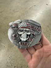 Load image into Gallery viewer, Vintage Till Death Do Us Part Motorcycle Belt Buckle
