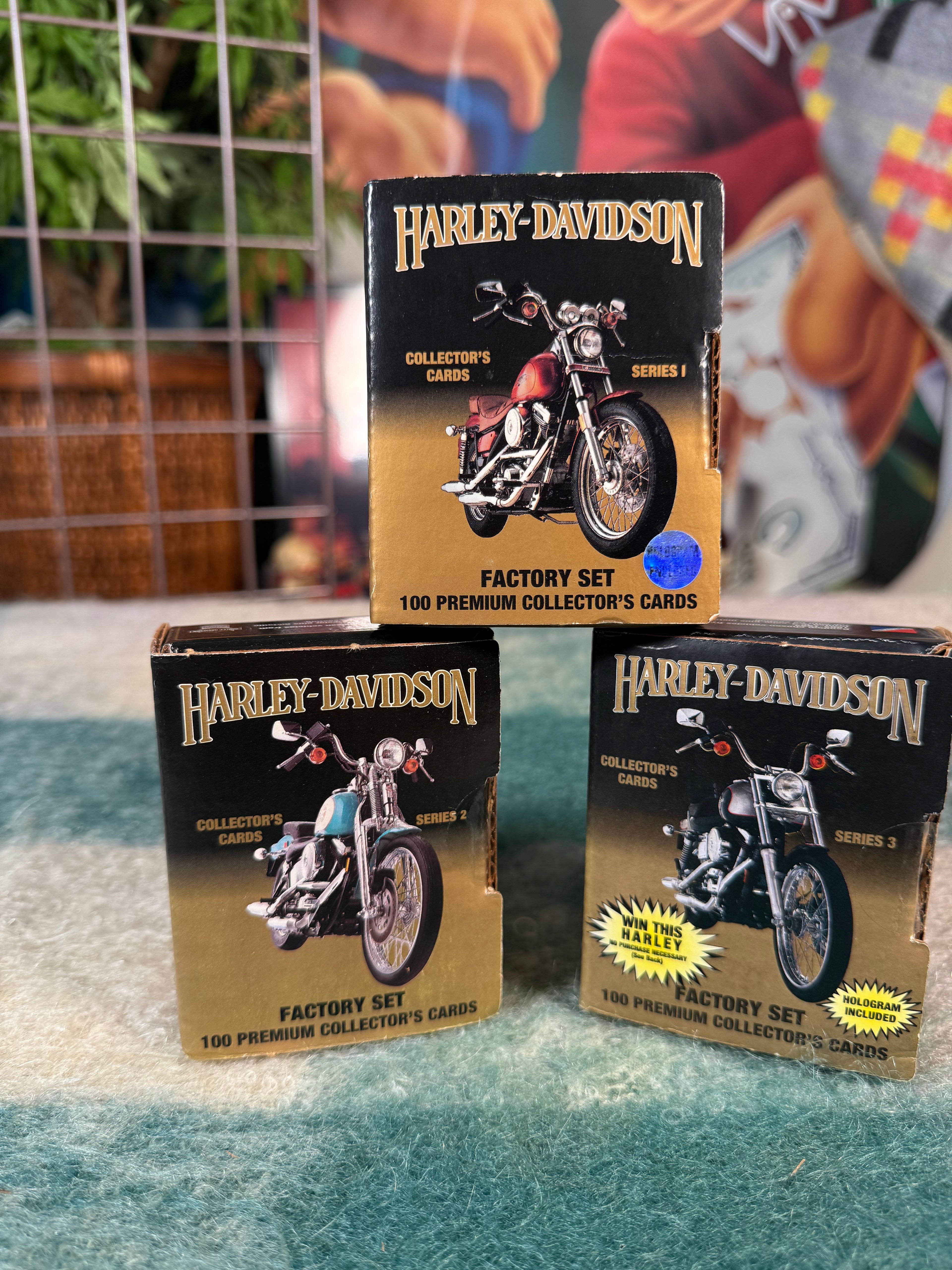 Lot of 3 Vintage Harley Davidson Collectors Cards